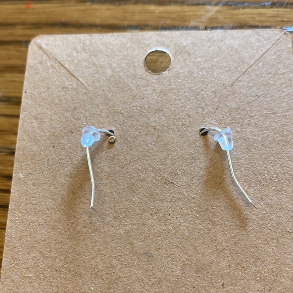 New baby dinosaur earrings on silver wires with random colored gift bags. - Picture 5 of 6